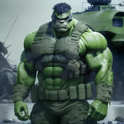 Green Hulk dressed in Navy Seal combat gear