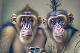 prosię, małpiszon i człowiek robią selfie