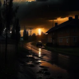 leaving home photo quality dark rainy sunset mood