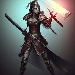 Warrior women with katana sword