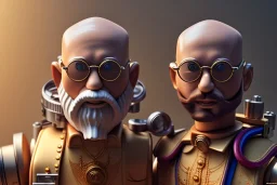 portrait of a bald and shaved Atul Bhardwaj building lego, steampunk, brown eyes, no facial hair, steampunk, unreal 5, octane render, cinema4d, dynamic lighting, soft lighting, 4k, redshift render, highly detailed, hyper realistic