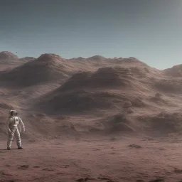 Astronaut standing on an unknown planet