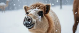 camel pig in snow storm