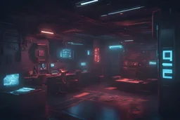 escape room, agents ,16k, 3d rendering, expressively detailed, futuristic, cyberpunk, dynamic light, expressive lighting,