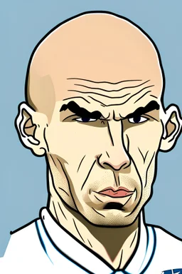 Zinedine Zidane French soccer player cartoon 2d
