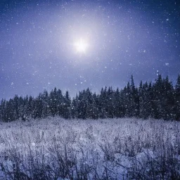 winter landscape, crystal, stars