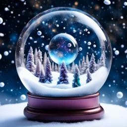 Multiverse in an Snow Globe, floating in the calaxy