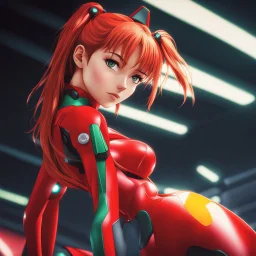 (masterpiece, best quality, highres:1.2), (photorealistic:1.2), (film grain:1.3), (morbid light:1.2), (dynamic angle), raw photo, (Asuka Langley), many young, cute, very slim, skinny, in high detailed Evangelion textured red suit, (ultra-detailed body), (light smile:0.8), (dynamic pose), moonlight passing through hair, (abstract colorful art background:1.3), (sharp), exposure blend, bokeh, dim light, (hdr:1.4), high contrast, (muted colors, dim colors, soothing tones:1.3), low saturation, morbid