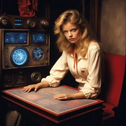 In the center of the room, illuminated by a single flickering light, sat a console that looked as if it had been plucked from the pages of a fantastical tale. Its surface was a patchwork of dials, and screens, but it was the red button that drew her gaze like a moth to a flame. youthful Erika eleniak’s heart raced as she approached the console, her fingers hovering just above the button. She had heard the legends—the stories of explorers who had pressed such buttons, unleashing wonders and horro