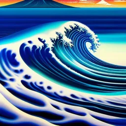 Ultra detailed fullbody Portrait in oil on canvas of The Great Waves off Kanagawa with lighthouse,extremely detailed digital painting, extremely detailed face,crystal clear eyes, mystical colors ,perfectly centered image, perfect composition, rim light, beautiful lighting,masterpiece,8k, stunning scene, raytracing, anatomically correct, in the style of robert e howard and Wizyakuza and Ohrai Noriyoshi and Simon Bisley and uncannyknack