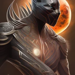 sango fantasy, fantasy magic, intricate, sharp focus, illustration, highly detailed, digital painting, concept art, matte, artgerm and paul lewin and kehinde wiley, masterpiece Asian black panther Papu New Guina pyramid black silver space lady space blood moon galaxy