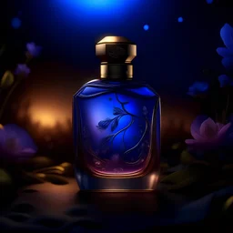 generate me an aesthetic complete image of a perfume with Luminous Twilight