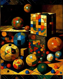 cubes, spheres and polyhedrons by Klimt