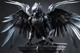 Symbiote Cyber Machine crow in 8k anime realistic drawing style, black wings, close picture, apocalypse, intricate details, highly detailed, high details, detailed portrait, masterpiece,ultra detailed, ultra quality