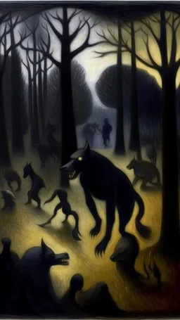 A black savage nightmare painted by Georges Seurat