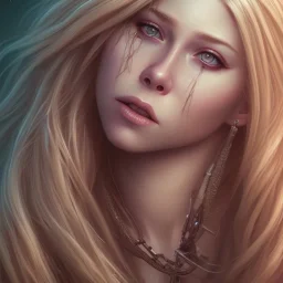 close up portrait painting of Avril lavigne, close mouth, ultra realistic, concept art, intricate details, serious, highly detailed, photorealistic, octane render, 8 k, unreal engine. art by artgerm and greg rutkowski and alphonse mucha