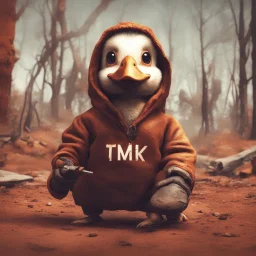 Make a Pic for a Rust gaming youtuber with a Ducklin and the text "TMK"