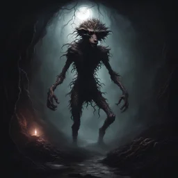 demogorgon lurking in the darkest corners, in ethereal fantasy art style, background darkness