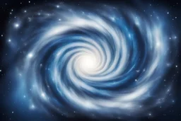 Galaxy vortex with stars, shades of blue, white background
