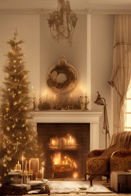 Create an image of a cozy and inviting living room with a fireplace and comfortable seating.