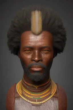 african head portrait, warrior costume, village, meditation, woods, galaxy sky, 8k quality