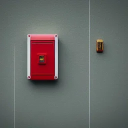 Fire alarm red notifier box on wall