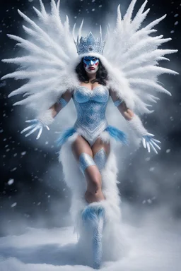 Demonstrating her growing power as Queen of Winter, La Abominable crystallizes the very air around her, challenging any luchadora to defeat her in the ring. If she is defeated, La Abominable has vowed to renounce her powers as Reina del Invierno, but if she prevails, La Abominable will send all of Mexico into eternal winter, making it her personal frozen domain.