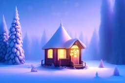 little house in the wood, snowfall glitter, bidrs, candyland, pink snow, perfect, sunshine