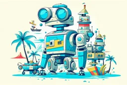 cool fun beach brand beach wear random design seaside robots abstract objects machines like havana brand