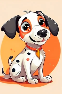 sweet illustration of a dog, in a cartoon style