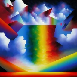 suprematist painting of a rainbow