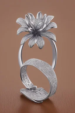 White gold tiger lily flower ring