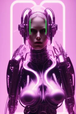 cyberpunk, pink latex body, women, body portrai, big boobs, highlight eyes perfect, skin, tron, cyborg, perfekt sexy, real, dream, hr giger