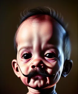 Salvador Dali toddler, full body, dramatic lighting, hyper realistic