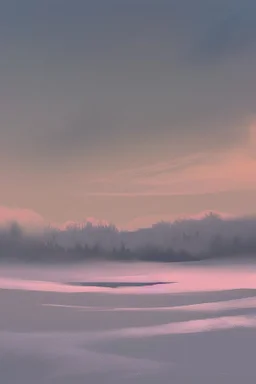 snow, sky with starts, simple paint landscape background