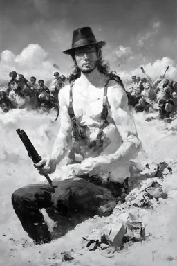 tom lee ethereum in the trenches seeing the future in the style of surrealism black and white