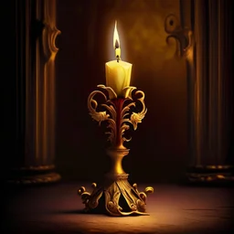 From the film “Beauty and the Beast” the candlestick on a light background