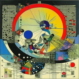 a fluidity that is freeing beyond description; Wassily Kandinsky in style dada bosch with Brenizer Method, Golden Hour; Iridescent; Controversial; Supremely Detailed; Stupendous