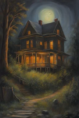 belittled dreams. horror setting. painted by Scott M Fischer