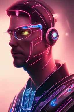 cyberpunk, head, men, portrai, tron