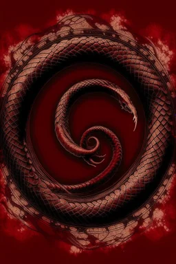 ouroboros made of red ink