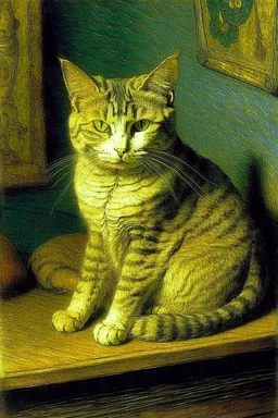Portrait of a cat by Van Gogh