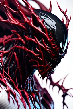 symbiote, carnage, portrait, 8k, finely detailed, photo realistic