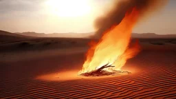 a far fire in a desert