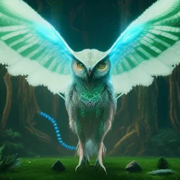 intricate details, realistic, octane, unreal engine, portrait, natural lighting,full body green diomand,insanely,nightclub, delicate detail,lighting, elegant, blue neon wearing,neon lighting, detail, bokeh, fantasy art style, volumetric lighting, extreme detail, Photorealism, High detail, Hyper realistic Owl in forest, macro lens blur,abstract paint, sharp focus, 85mm, polaroid, cinematic, cinema4d, HDR, 8k