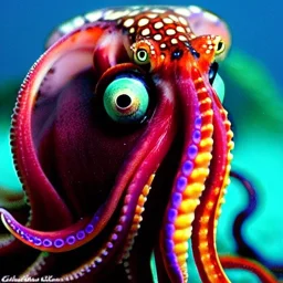 Realistic portrait of an octopus in the style of Chris Ryniak
