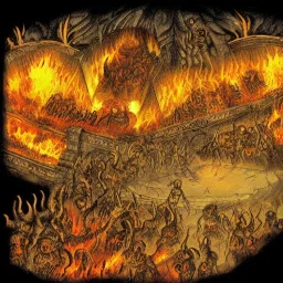 The hell inferno pit of hell abyss underworld illustration