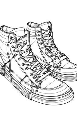 outline art for Shoes coloring pages with sitch, white background, Sketch style, full body, only use outline, dementia patients style, clean line art, white background, no shadows and clear and well outlined.