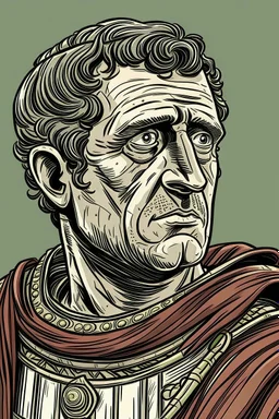 julius cesar portrait in comics style