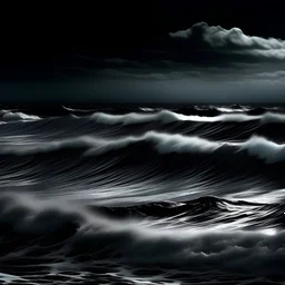 black white blue ocean surreal